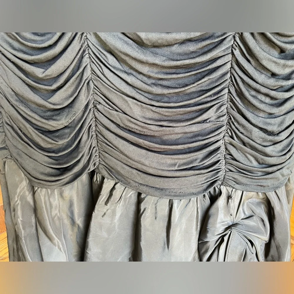 Black Ruched Cocktail Dress, Size S (4-6)